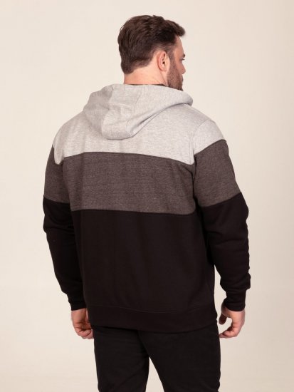 D555 Fitzgerald Zip Through Hoody With Cut & Sew Panels Negro - Sudaderas - Sudaderas 2XL-12XL