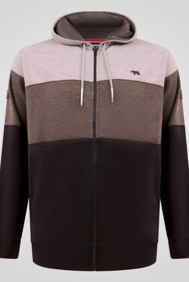 D555 Fitzgerald Zip Through Hoody With Cut & Sew Panels Negro - Sudaderas - Sudaderas 2XL-12XL