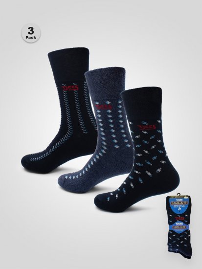 D555 Harold 3 Extra Wide Comfort Fit Socks 3-pack Navy/Denim - Ropa interior - Ropa interior 2XL-8XL