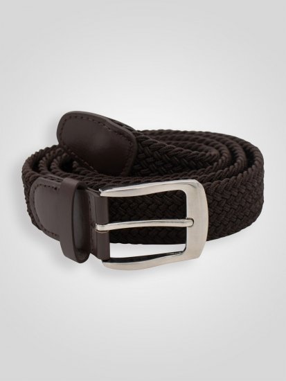 D555 Malcolm Braided Belt Brown - Cinturones - Cinturones W40-W70/2XL-8XL
