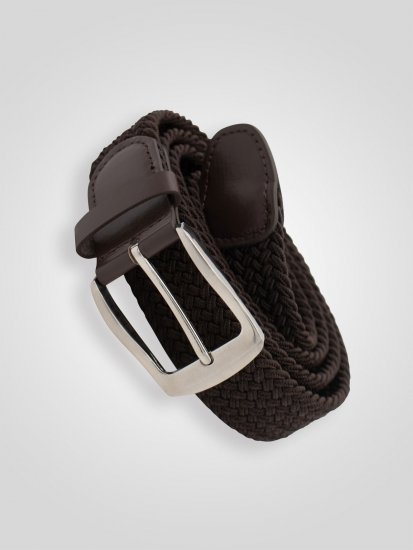 D555 Malcolm Braided Belt Brown - Cinturones - Cinturones W40-W70/2XL-8XL