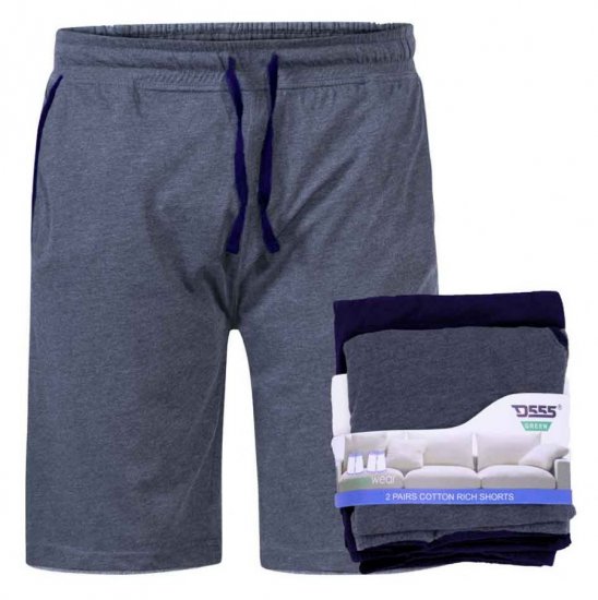 D555 Cobra Two Pack Elasticated Waist Band Jersey Shorts With Pockets - Pantalones y cortos de chándal - Pantalones y Pantalones cortos de chándal - 2XL-12XL