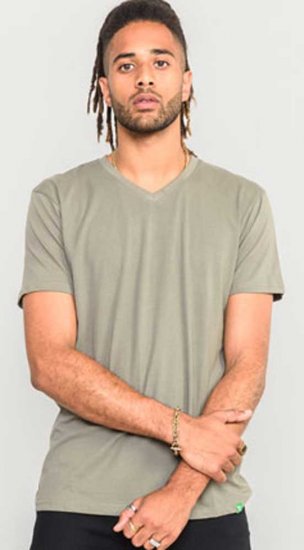 D555 Signature V-neck T-shirt Khaki - Camisetas - Camisetas - 2XL-14XL