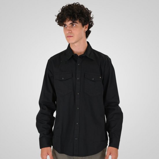Double Outfitters GS-5126 Camisa con botones de presión Negro - Camisas - Camisas 2XL-10XL