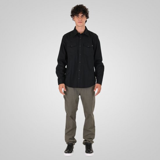 Double Outfitters GS-5126 Camisa con botones de presión Negro - Camisas - Camisas 2XL-10XL