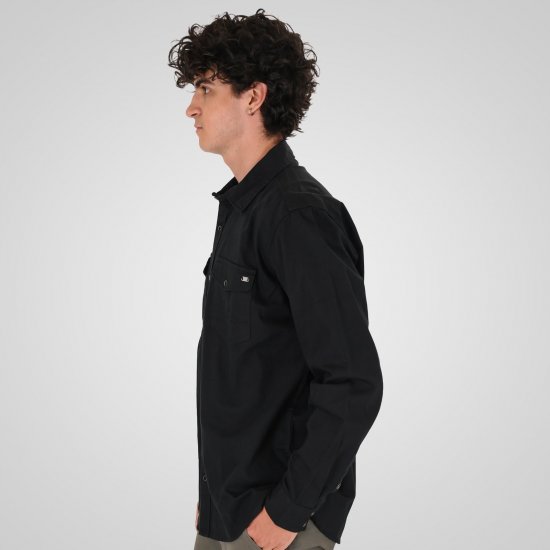 Double Outfitters GS-5126 Camisa con botones de presión Negro - Camisas - Camisas 2XL-10XL