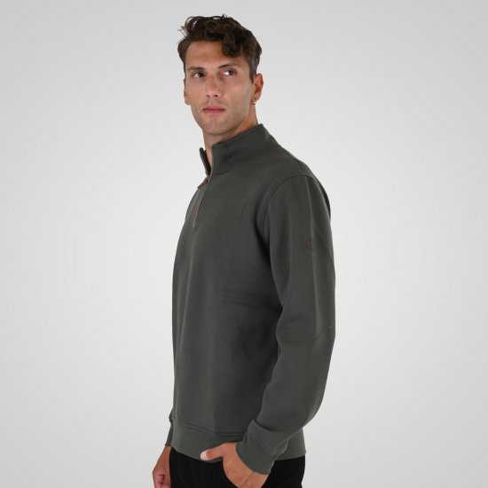 Double Outfitters MTOP-1163 Sudadera con media cremallera Caqui - Sudaderas - Sudaderas 2XL-12XL