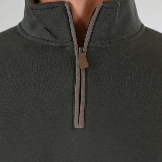 Double Outfitters MTOP-1163 Sudadera con media cremallera Caqui - Sudaderas - Sudaderas 2XL-12XL
