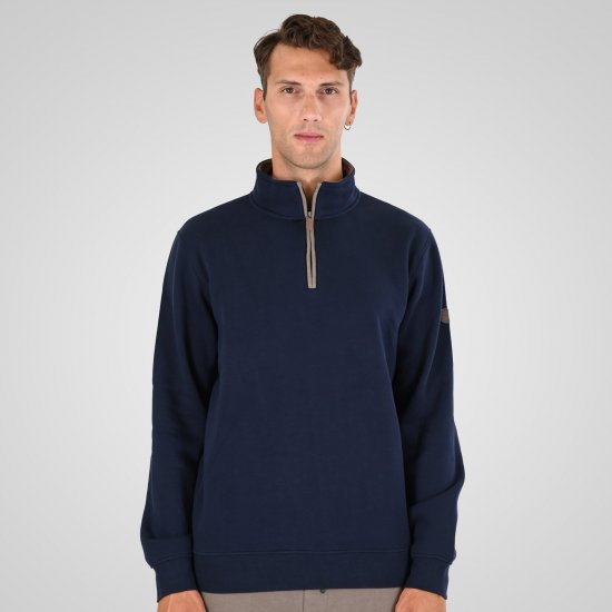 Double Outfitters MTOP-1163 Sudadera con media cremallera Azul marino - Sudaderas - Sudaderas 2XL-12XL