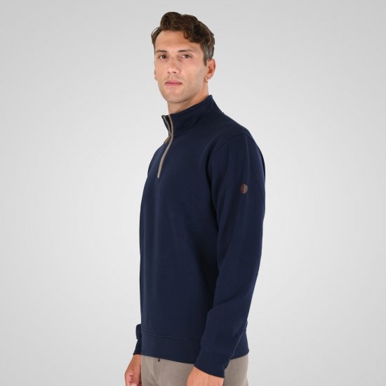 Double Outfitters MTOP-1163 Sudadera con media cremallera Azul marino - Sudaderas - Sudaderas 2XL-12XL