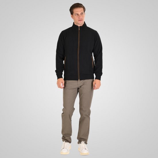 Double Outfitters SEL-1168 Chaqueta de chándal con cremallera Negro - Sudaderas - Sudaderas 2XL-12XL