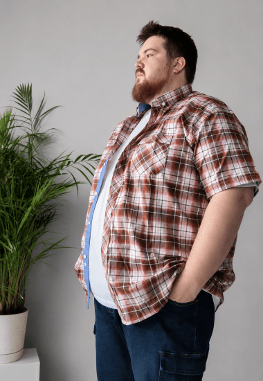 Kam Jeans 6368 Checked Short Sleeve Shirt Red - Camisas - Camisas 2XL-10XL