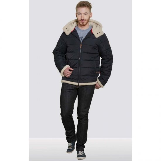 D555 Hudson Hooded Puffer Jacket Navy - Chaquetas - Chaquetas Tallas Grandes 2XL-8XL