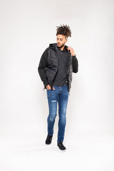 D555 Thorpe Hooded Quilted Jacket With Fleece Sleeves And Removable Fleece Hood - Chaquetas - Chaquetas Tallas Grandes 2XL-8XL