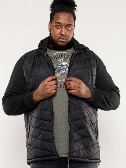 D555 Thorpe Hooded Quilted Jacket With Fleece Sleeves And Removable Fleece Hood - Chaquetas - Chaquetas Tallas Grandes 2XL-8XL