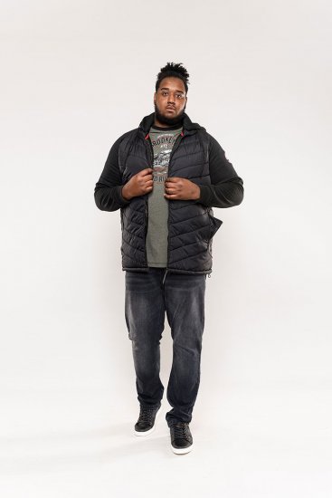 D555 Thorpe Hooded Quilted Jacket With Fleece Sleeves And Removable Fleece Hood - Chaquetas - Chaquetas Tallas Grandes 2XL-8XL
