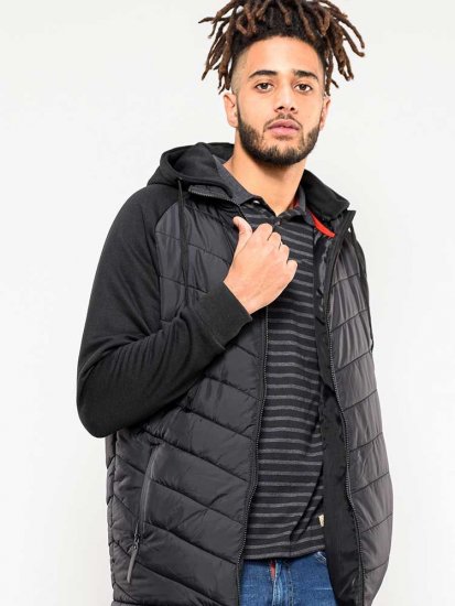 D555 Thorpe Hooded Quilted Jacket With Fleece Sleeves And Removable Fleece Hood - Chaquetas - Chaquetas Tallas Grandes 2XL-8XL