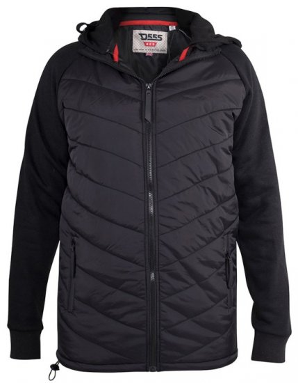 D555 Thorpe Hooded Quilted Jacket With Fleece Sleeves And Removable Fleece Hood - Chaquetas - Chaquetas Tallas Grandes 2XL-8XL