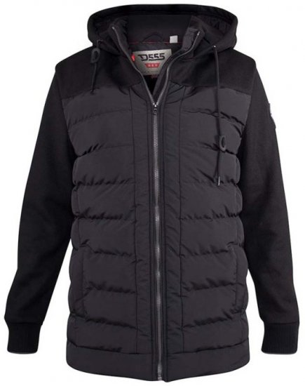 D555 Hampshire Hooded Quilted Jacket Black - Chaquetas - Chaquetas Tallas Grandes 2XL-8XL