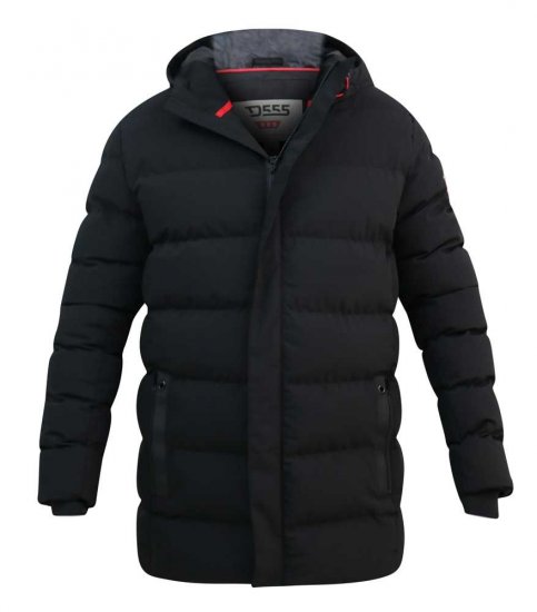 D555 Grove Quilted Parka Jacket Black - Chaquetas - Chaquetas Tallas Grandes 2XL-8XL