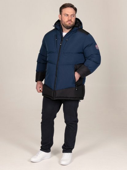D555 Hank Ripstop Contrast Panelled Padded Hooded Jacket Azul marino - Chaquetas - Chaquetas Tallas Grandes 2XL-8XL