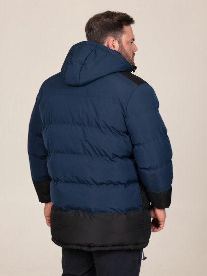 D555 Hank Ripstop Contrast Panelled Padded Hooded Jacket Azul marino - Chaquetas - Chaquetas Tallas Grandes 2XL-8XL