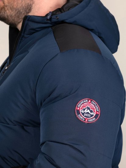 D555 Hank Ripstop Contrast Panelled Padded Hooded Jacket Azul marino - Chaquetas - Chaquetas Tallas Grandes 2XL-8XL