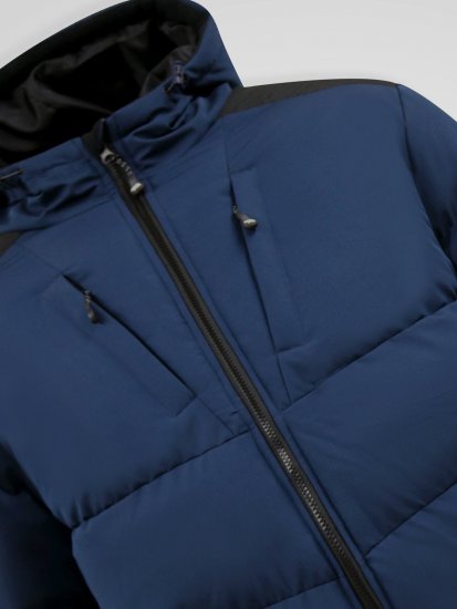 D555 Hank Ripstop Contrast Panelled Padded Hooded Jacket Azul marino - Chaquetas - Chaquetas Tallas Grandes 2XL-8XL