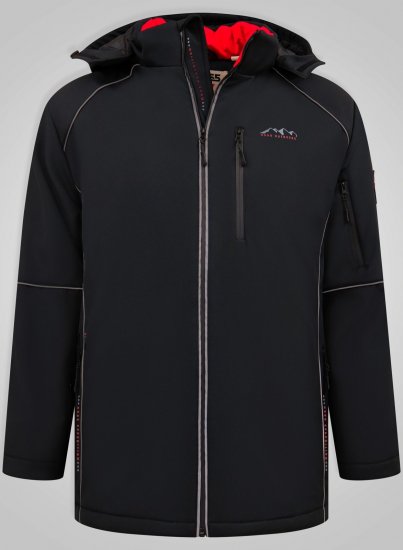 D555 Jamie Soft Shell Detachable Hood Padded Jacket Negro - Chaquetas - Chaquetas Tallas Grandes 2XL-8XL
