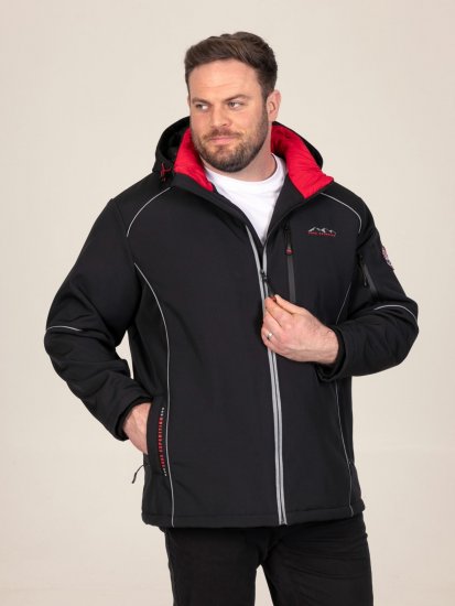 D555 Jamie Soft Shell Detachable Hood Padded Jacket Negro - Chaquetas - Chaquetas Tallas Grandes 2XL-8XL