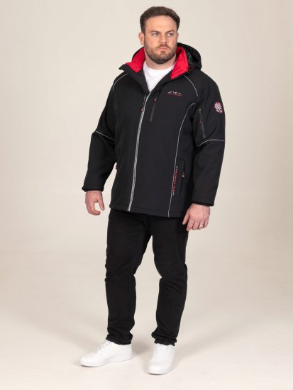 D555 Jamie Soft Shell Detachable Hood Padded Jacket Negro TALL - TALL chaquetas - Chaquetas TALL para hombre alto