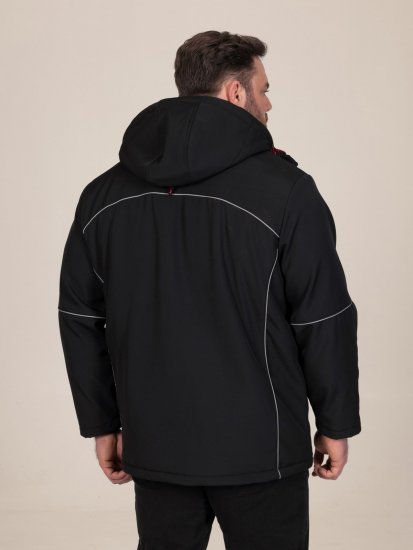 D555 Jamie Soft Shell Detachable Hood Padded Jacket Negro TALL - TALL chaquetas - Chaquetas TALL para hombre alto