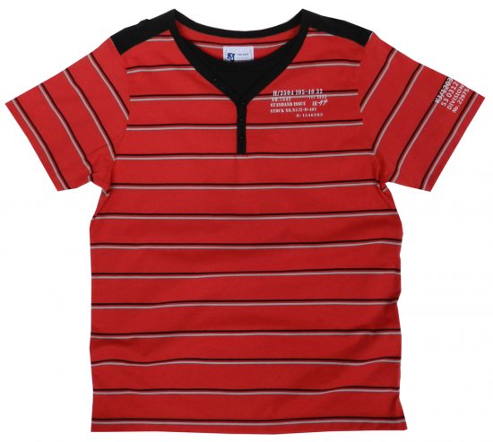 Kam Jeans Y-neck Red Stripe Tee - Camisetas - Camisetas - 2XL-14XL