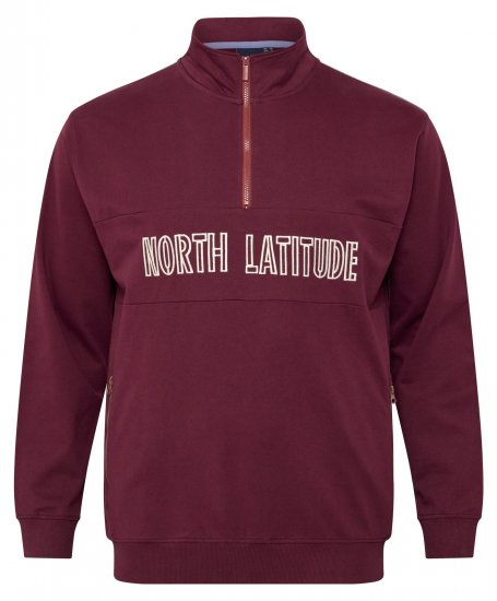North Latitude Half Zip Sudadera Burdeos - Sudaderas - Sudaderas 2XL-12XL