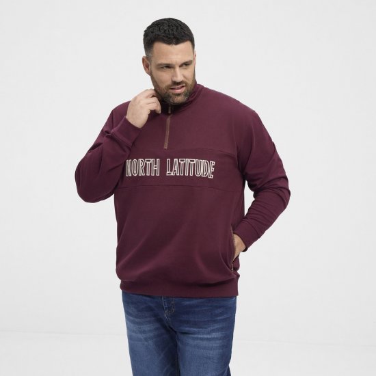 North Latitude Half Zip Sudadera Burdeos - Sudaderas - Sudaderas 2XL-12XL
