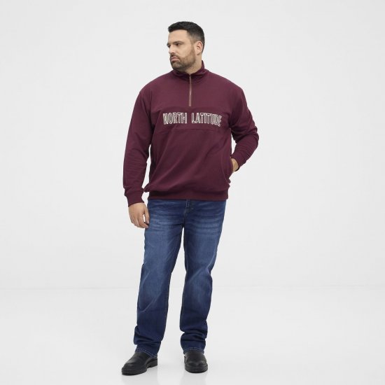 North Latitude Half Zip Sudadera Burdeos - Sudaderas - Sudaderas 2XL-12XL