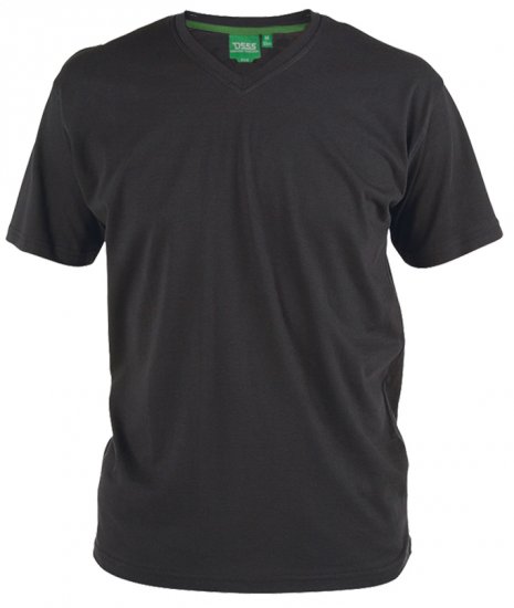 D555 Signature V-neck T-shirt Black - Camisetas - Camisetas - 2XL-14XL