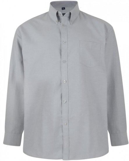 Kam Oxford shirt Long Sleeve Grey - Camisas - Camisas 2XL-10XL