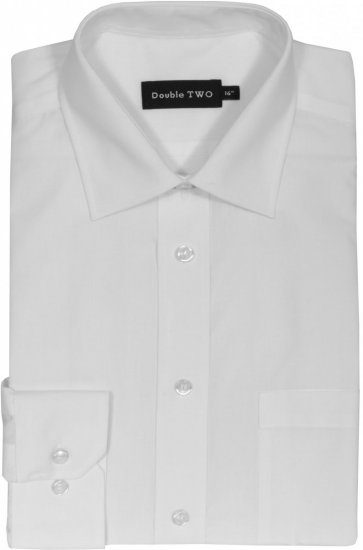 Double TWO Non-Iron Poplin Long Sleeve White - Camisas - Camisas 2XL-10XL