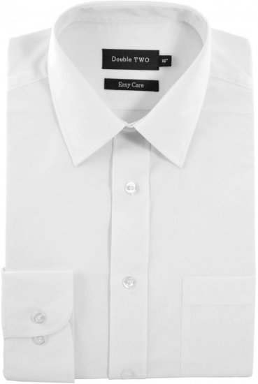 Double TWO Classic Easy Care Long Sleeve White - Camisas - Camisas 2XL-10XL