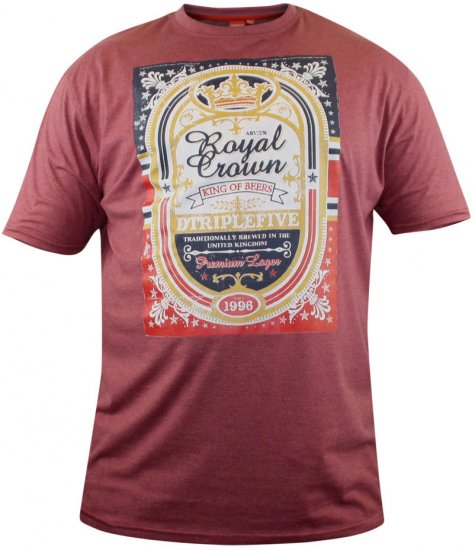 D555 Roderick Burgundy T-shirt - Camisetas - Camisetas - 2XL-14XL