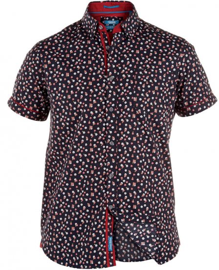 D555 Keaton Flower print Short Sleeve Shirt - Camisas - Camisas 2XL-10XL