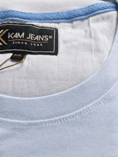 Kam Jeans 5780 Cut And Sew Panel T-Shirt Navy - Camisetas - Camisetas - 2XL-14XL