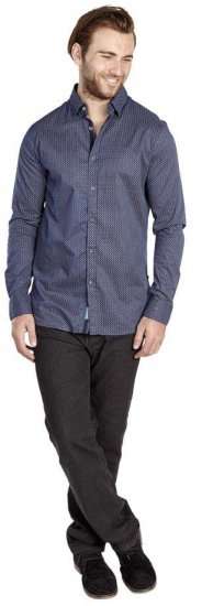 D555 MARVIN Small Circle Print Long Sleeve Shirt - Camisas - Camisas 2XL-10XL