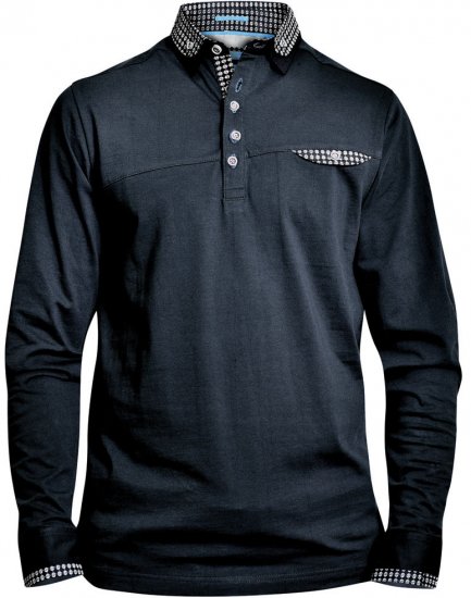 D555 REMUS Long Sleeve Polo Shirt Black - Polos - Polos 2XL-8XL