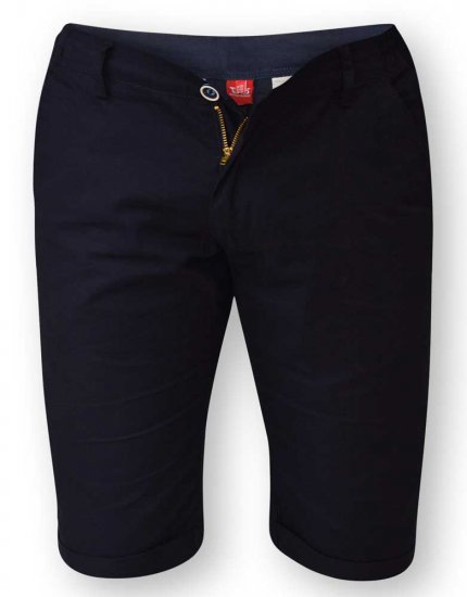 D555 PANAMA Chino Short With Side Elasticated Waist Navy - Pantalones cortos - Pantalones cortos W40-W60