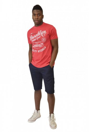 D555 NEAL Brooklyn Crew Neck T-Shirt Red - Camisetas - Camisetas - 2XL-14XL