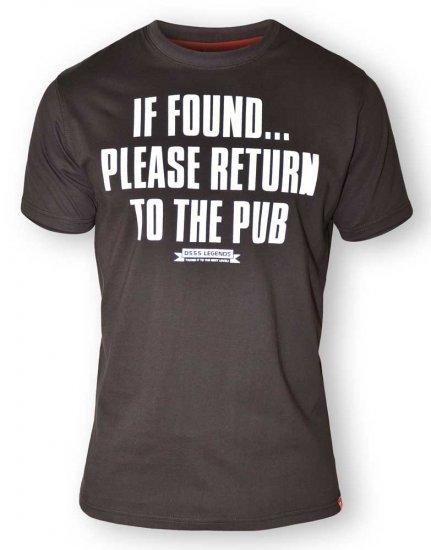 D555 SIMON 'Return To The Pub' Crew Neck T-Shirt Black - Camisetas - Camisetas - 2XL-14XL