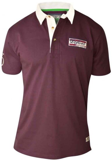 D555 NASH Short Sleeve Rugby Shirt Burgundy - Polos - Polos 2XL-8XL