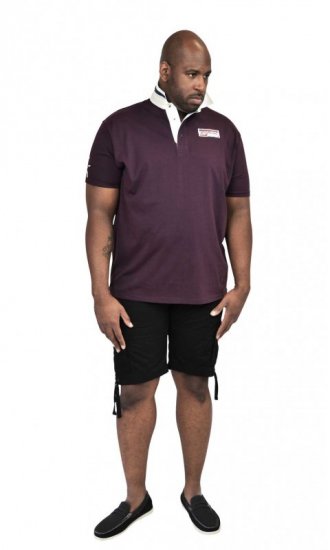 D555 NASH Short Sleeve Rugby Shirt Burgundy - Polos - Polos 2XL-8XL